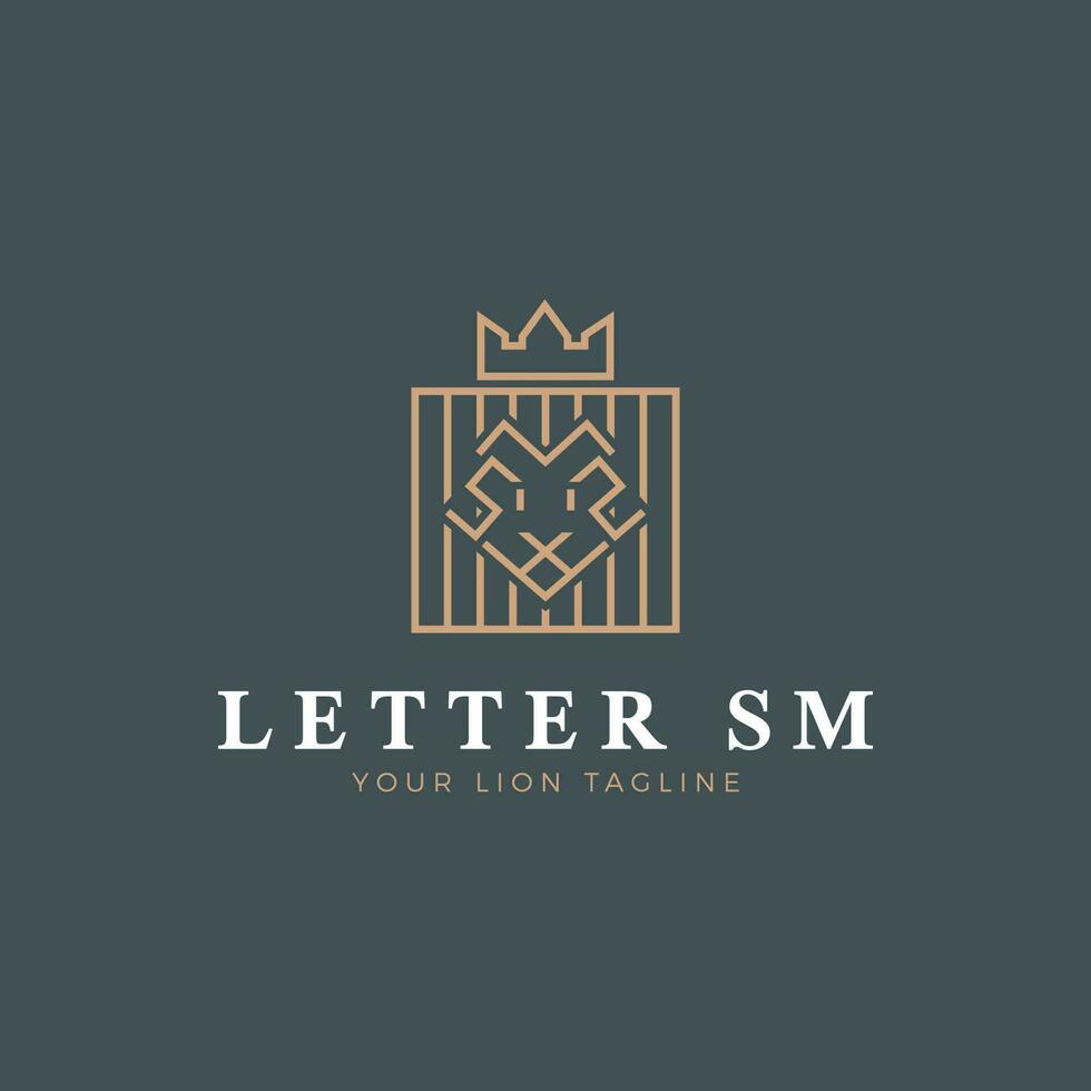 Letters SM Lion logo design vector