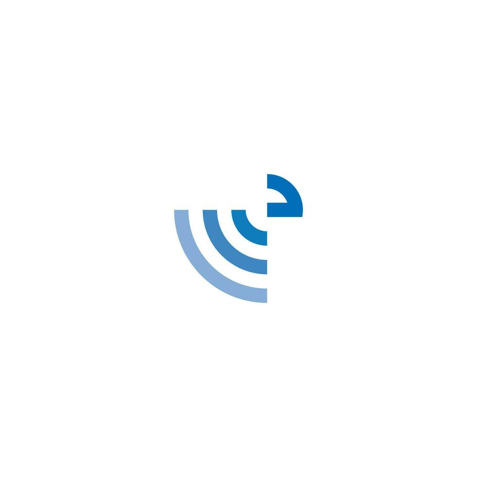 Letter E WiFi Wave Logo vector