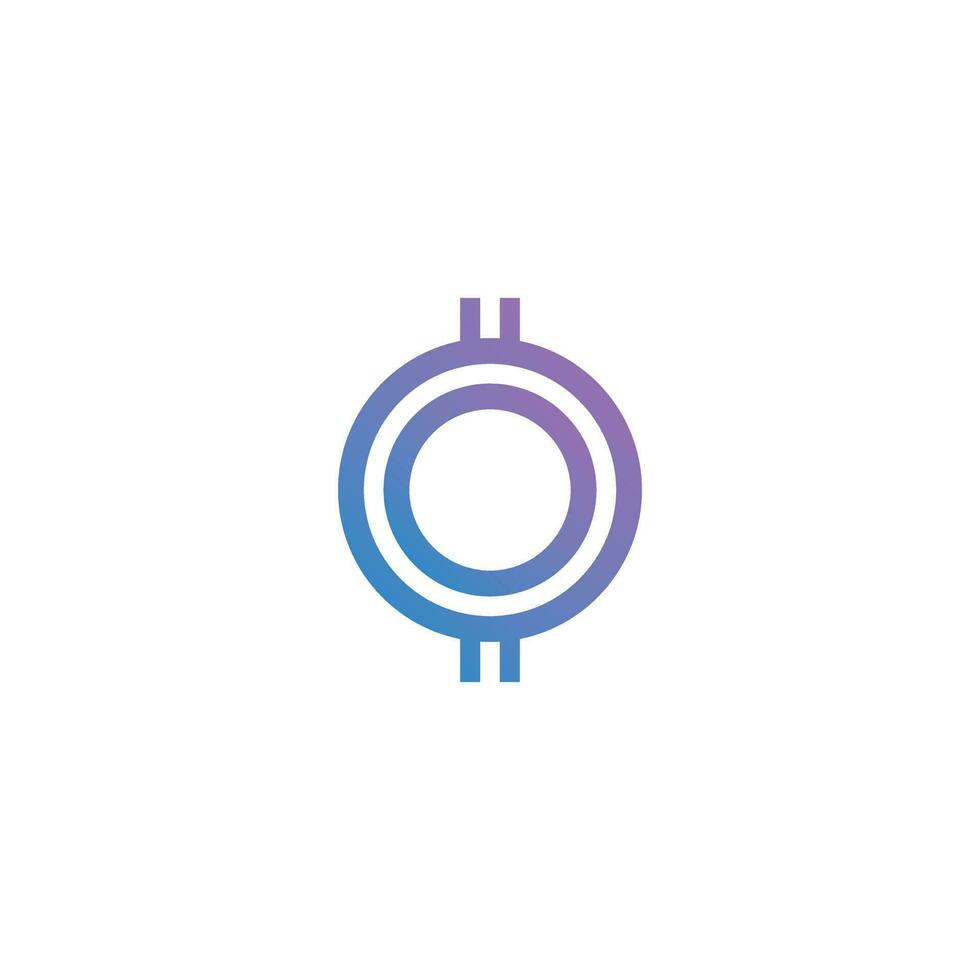 Letter O Token logo design vector