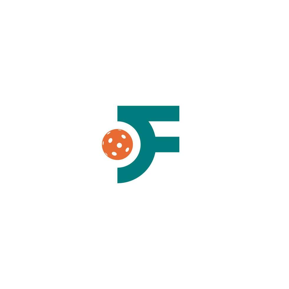 Letter F Pickleball logo design vector