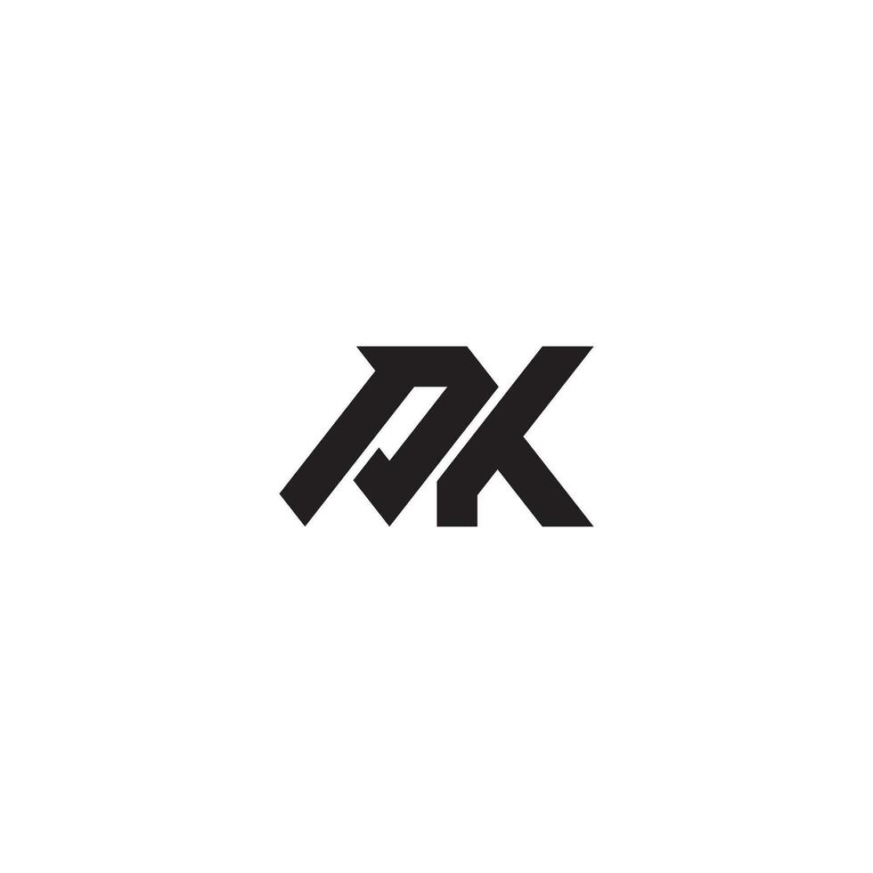 Bold letters PK monogram logo design vector