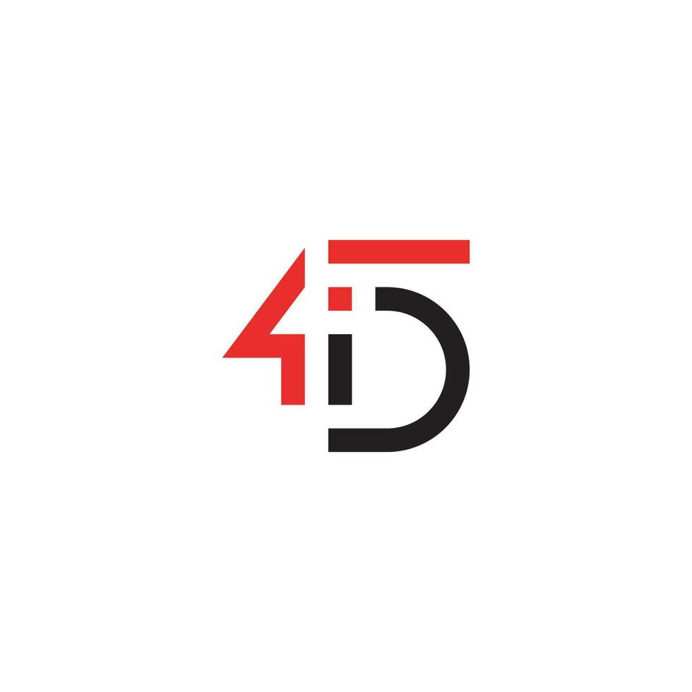 Letters and Number ID45 Monogram logo design vector