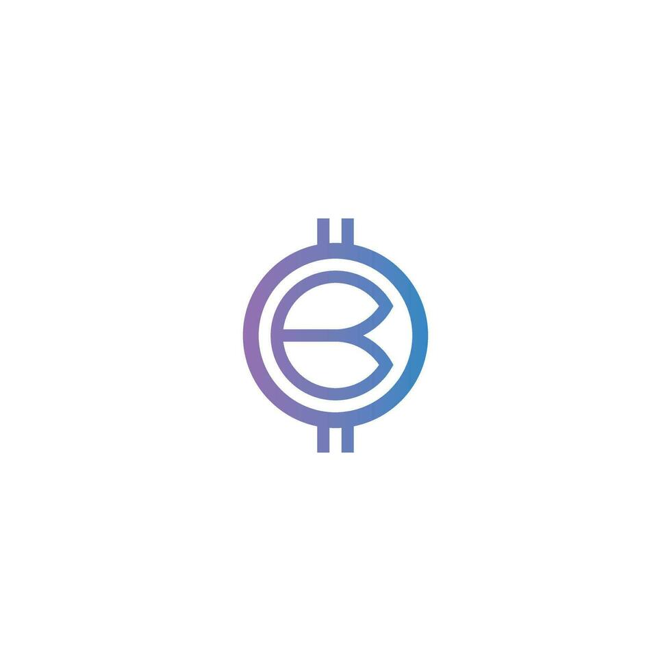 Letter B Token logo design vector