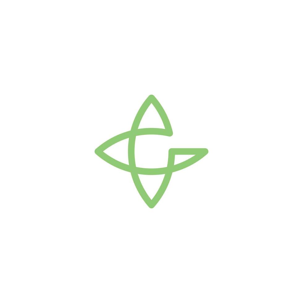 Letters CG GC Cannabis Logo design vector
