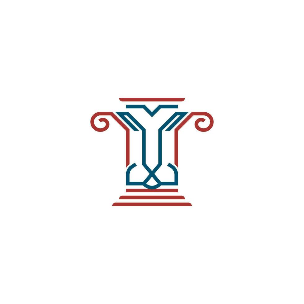 Lion Pillar or Column Law firm Logo design vector