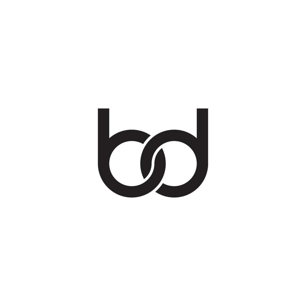 letras bd monograma logo diseño vector
