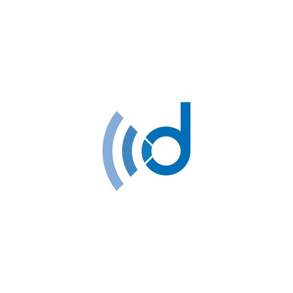 Letter D WiFi Wave Logo Lowercase vector