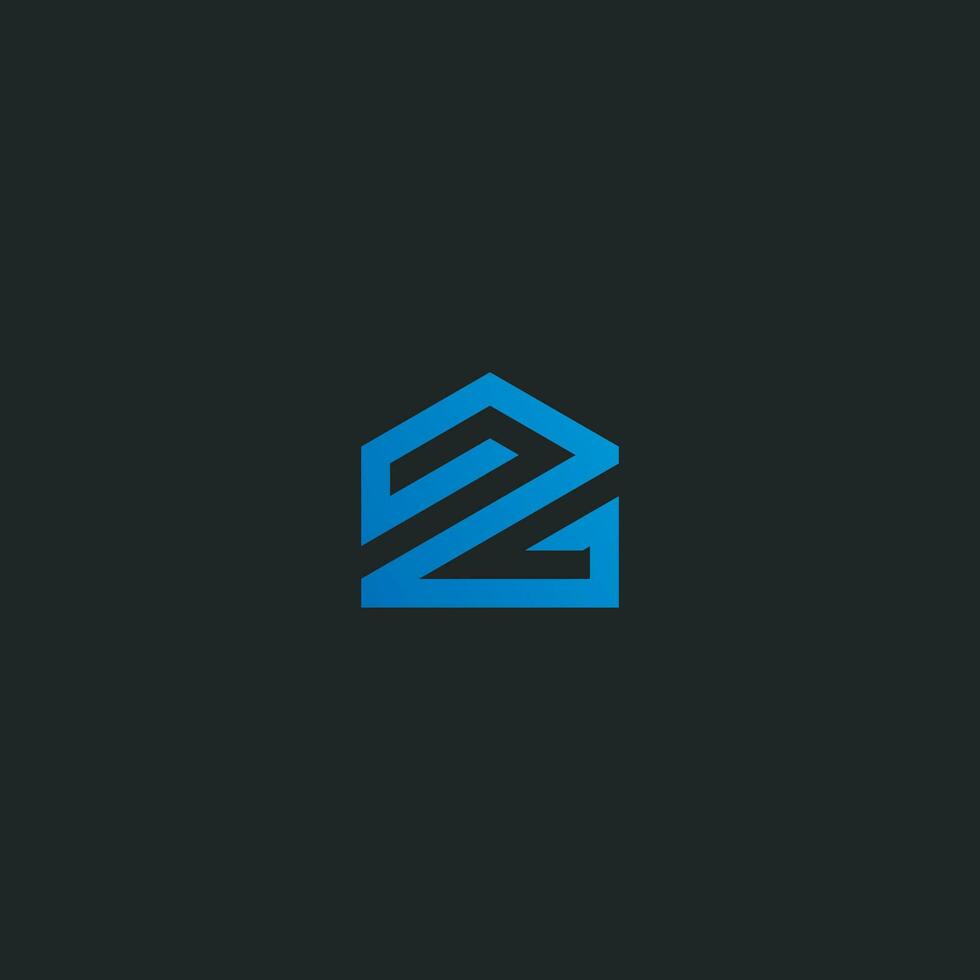 Letters Z Logo House Home Minimal Simple Modern vector