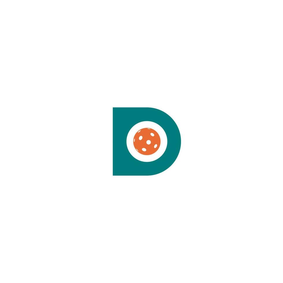 Letter D Pickleball logo design vector