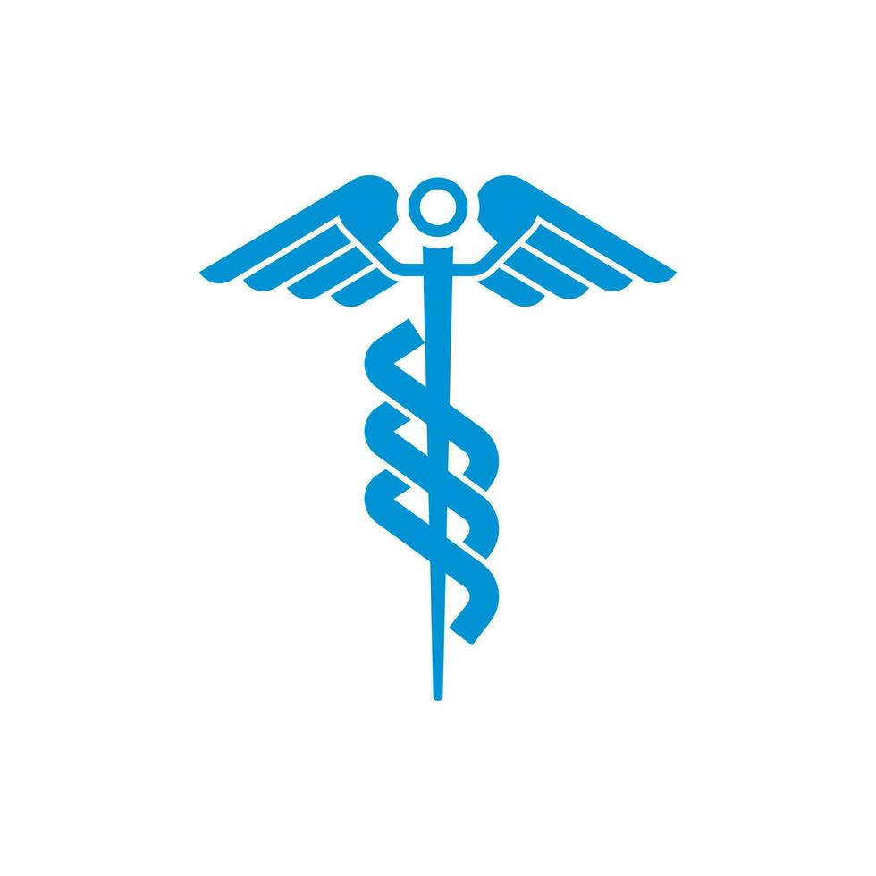 caduceo personal Hermes letras sss. médico símbolo, cuidado de la salud logo, hospital símbolo, hospital logo, cuidado de la salud símbolo, médico logo vector