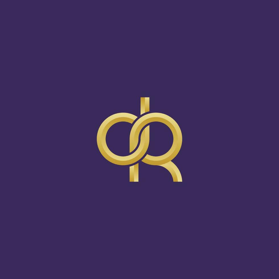 Luxurious Golden Letters DR logo design vector