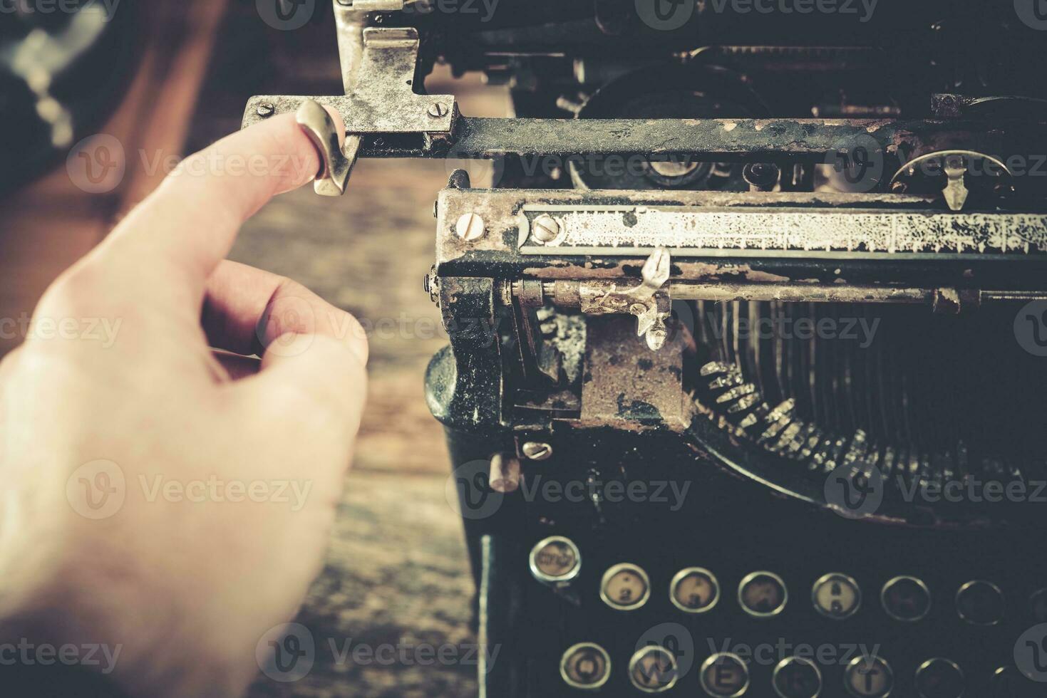 Typewriting on Vintage Machine photo
