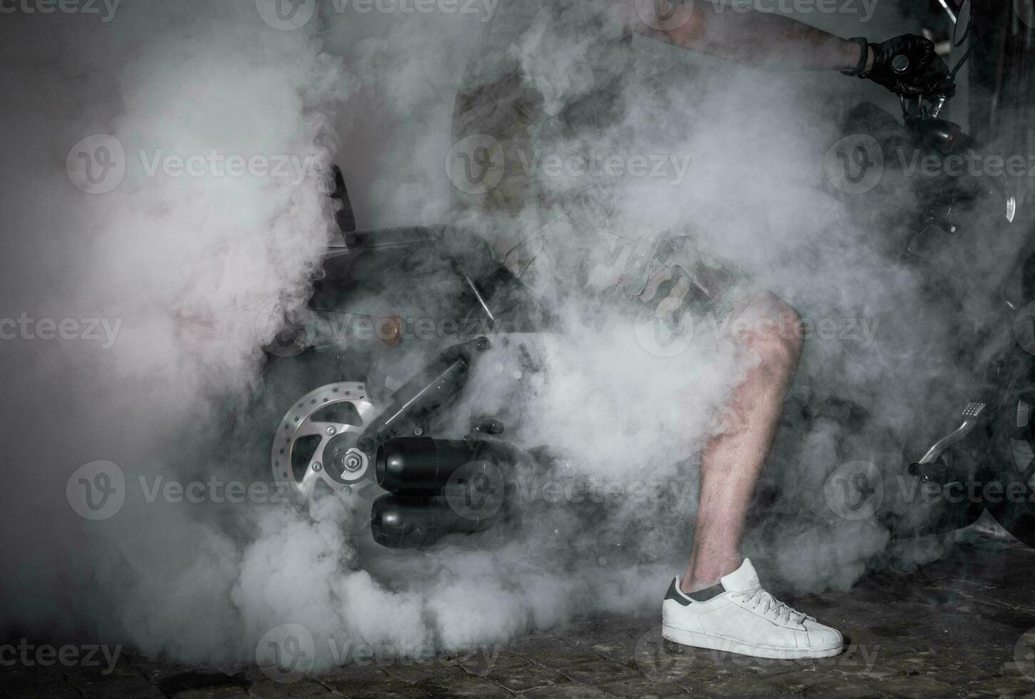 Motorcycle Tire Burnout photo