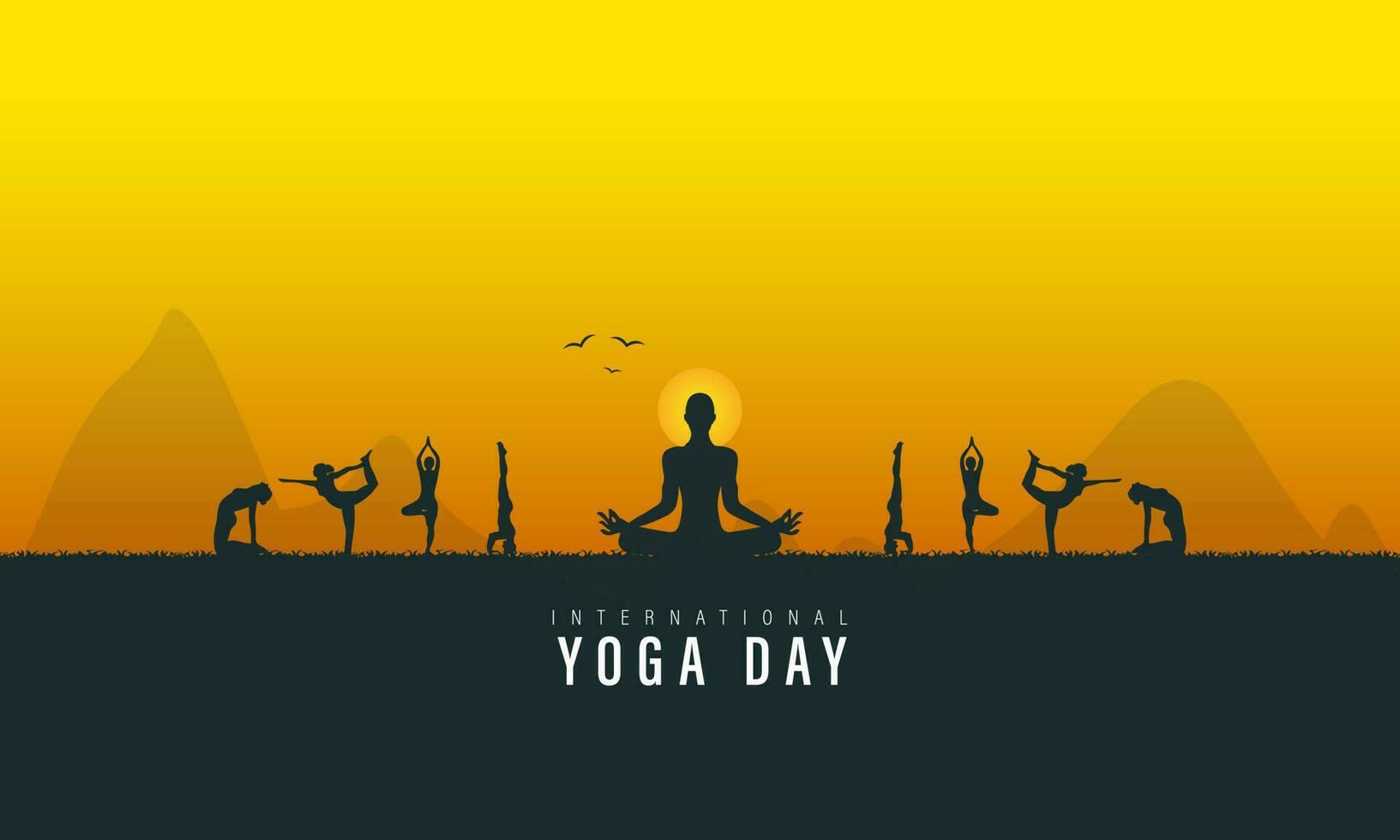 International yoga day vector illustration