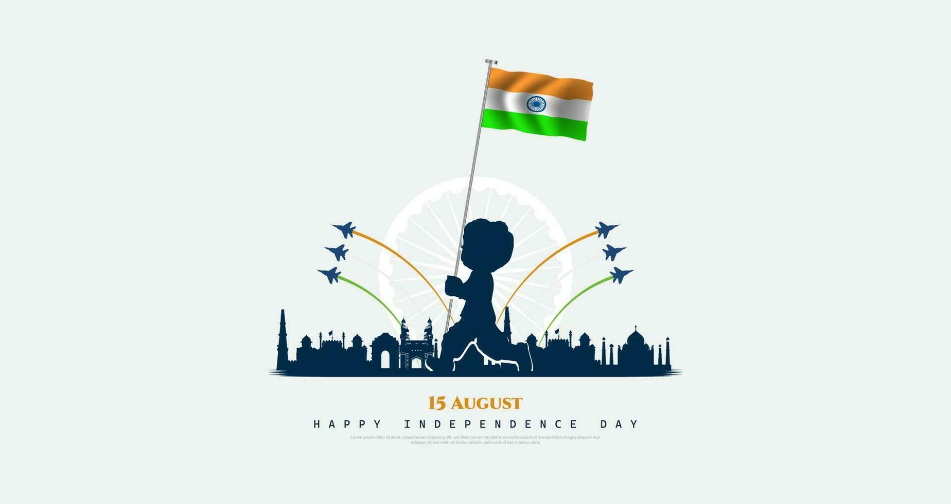 Independence Day India and Republic Day Vector illustration