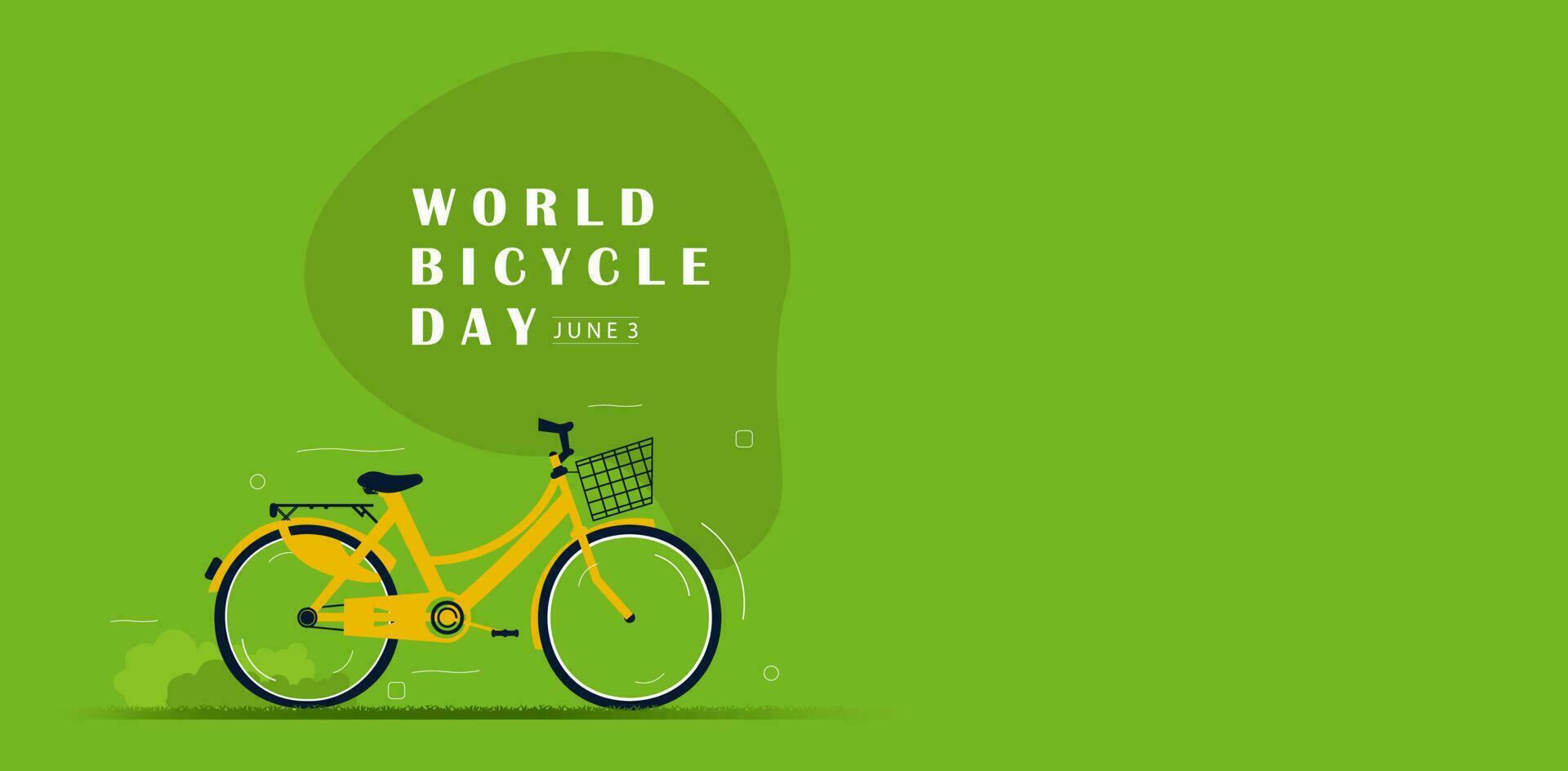 June 3 - World Bicycle Day vector illustration