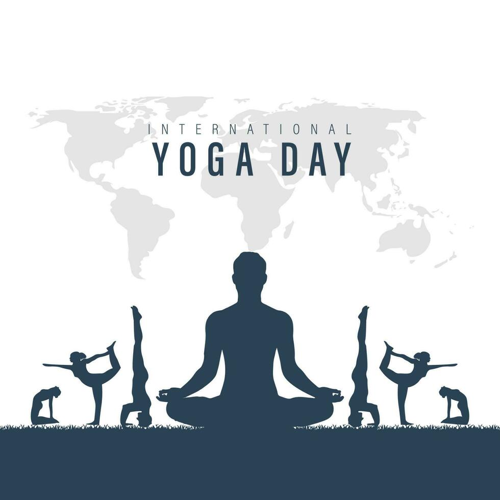 internacional yoga día, vector ilustración