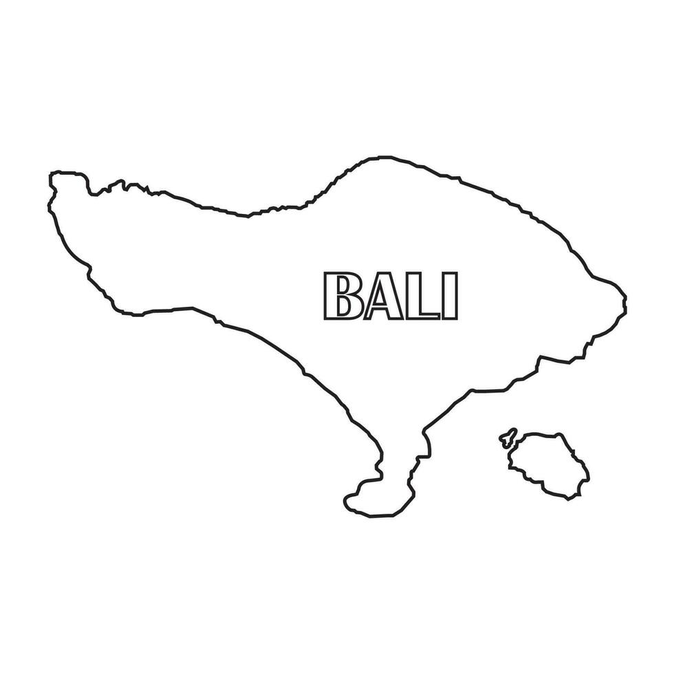 bali isla mapa icono vector