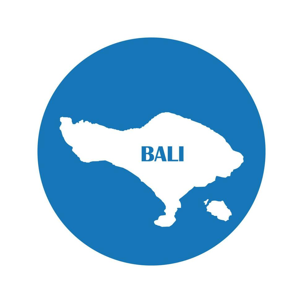 bali isla mapa icono vector