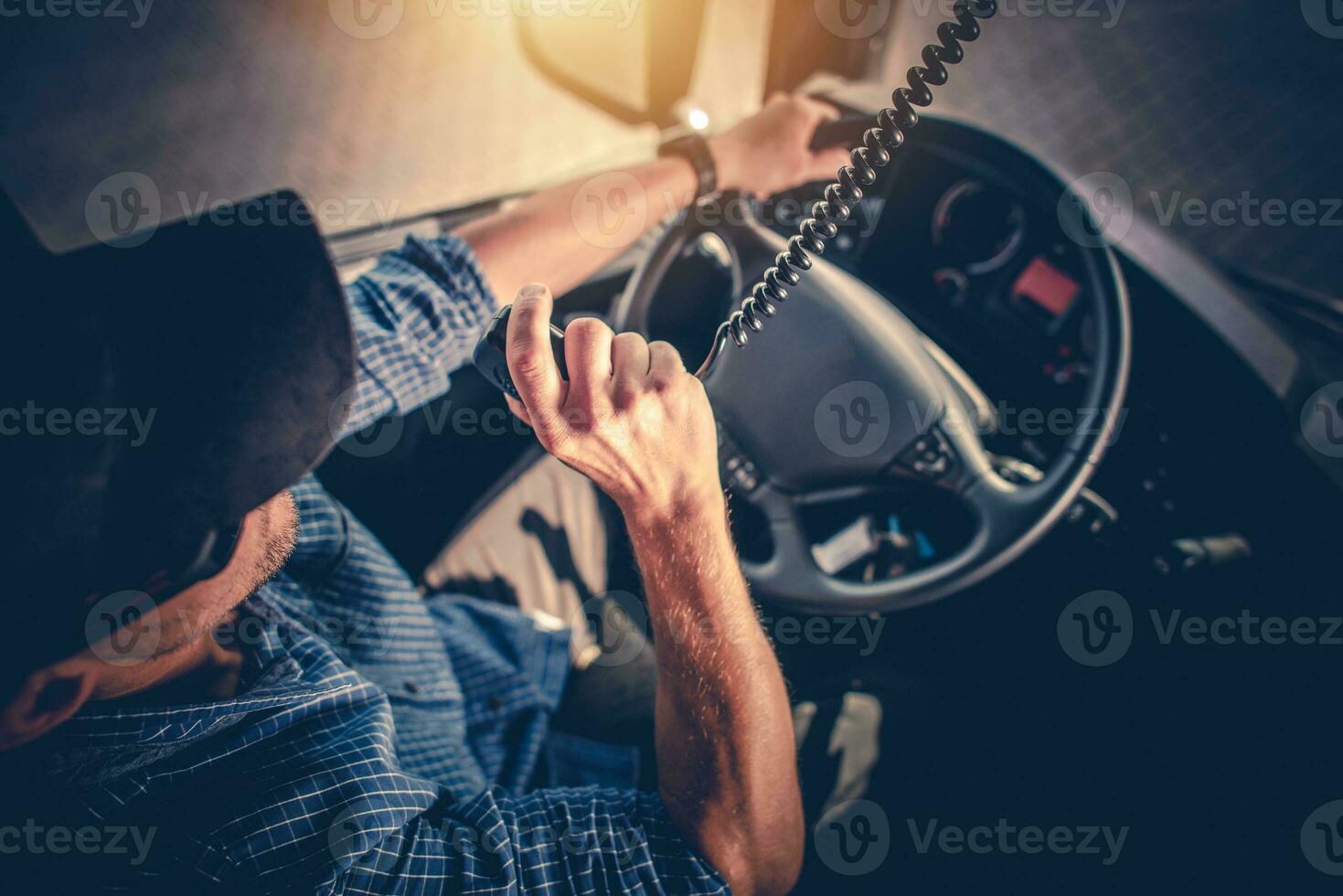 Truck Driver CB Radio Talk photo