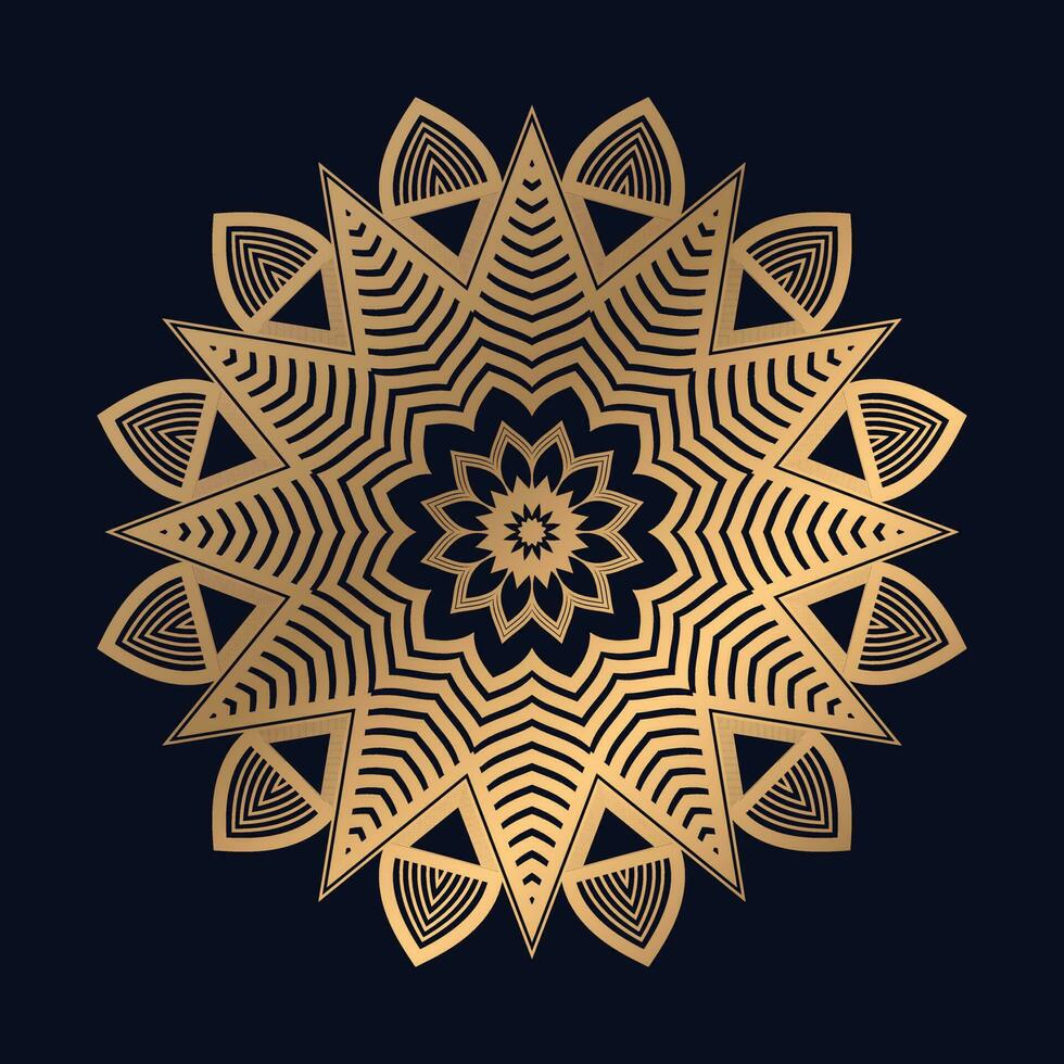 Golden Arabic Pattern Mandala Design Vector Template
