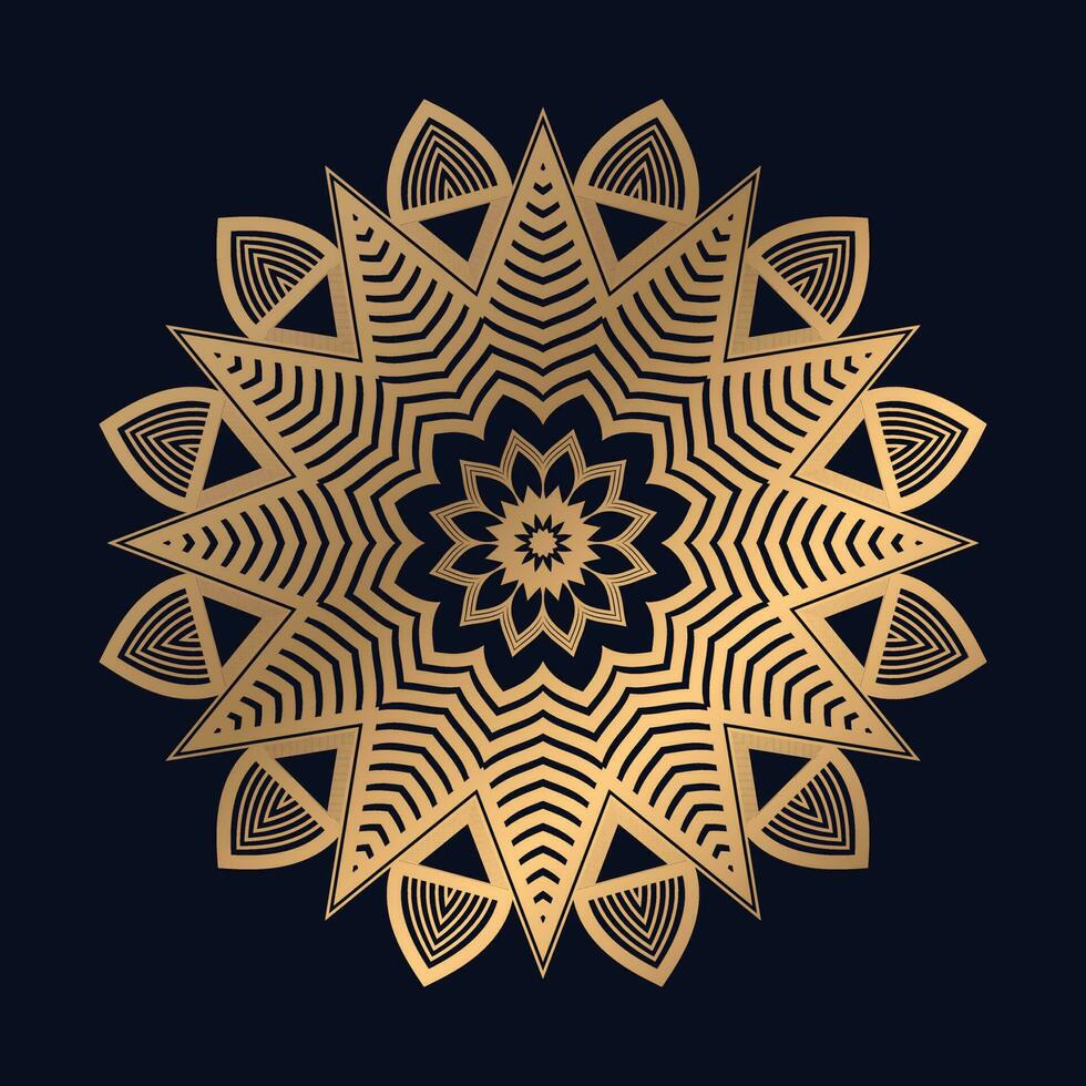 dorado Arábica modelo mandala diseño vector modelo