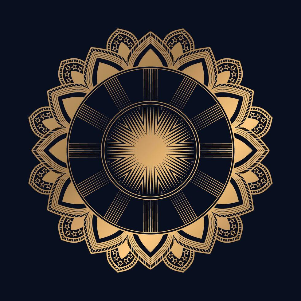 Golden Arabic Pattern Mandala Design Vector Template