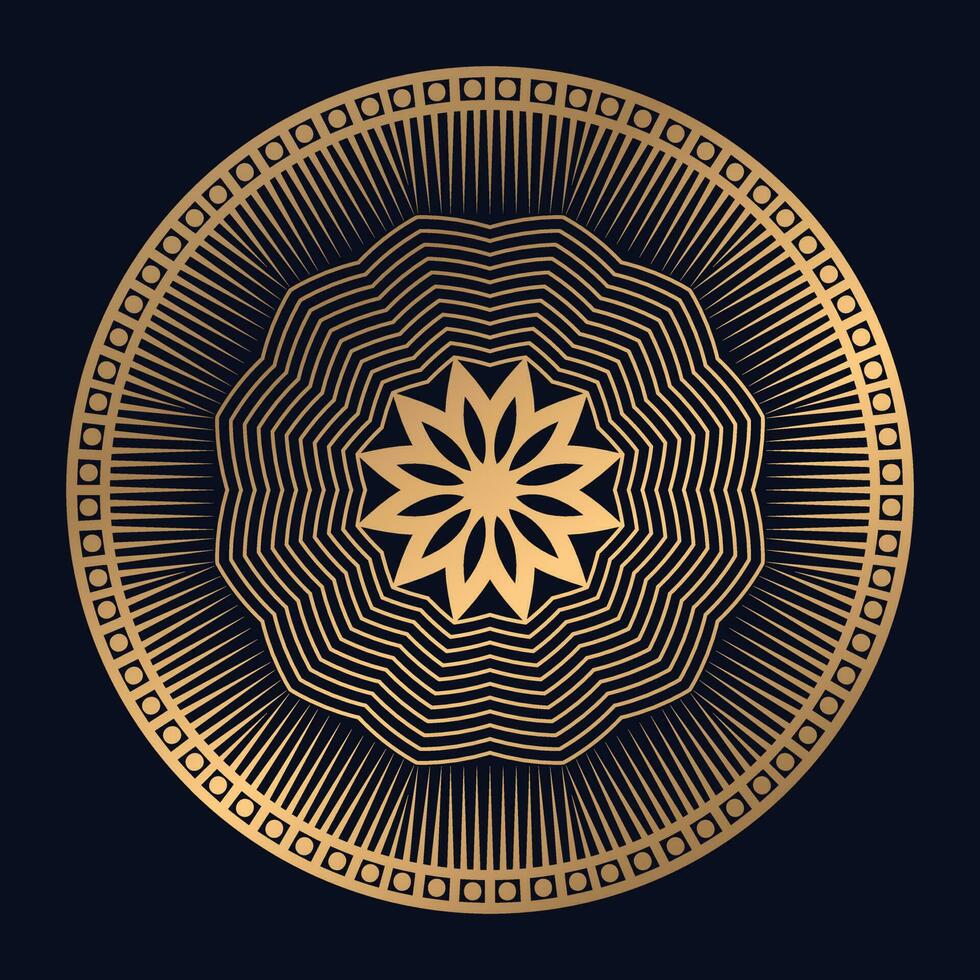 Golden Arabic Pattern Mandala Design Vector Template