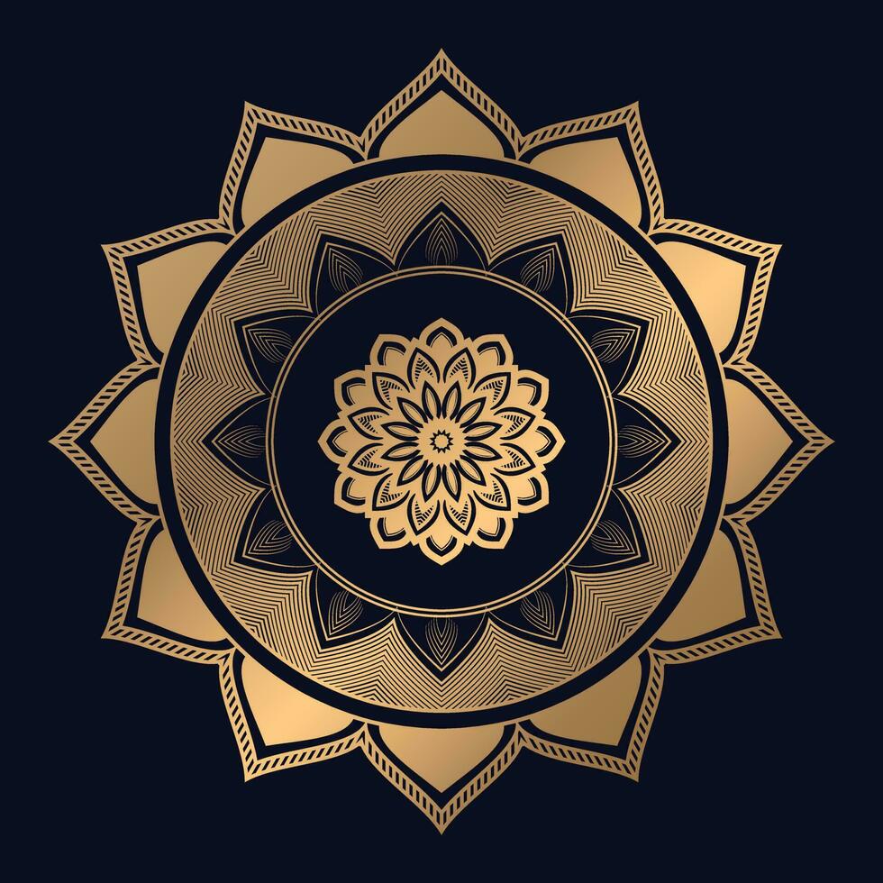 Golden Arabic Pattern Mandala Design Vector Template
