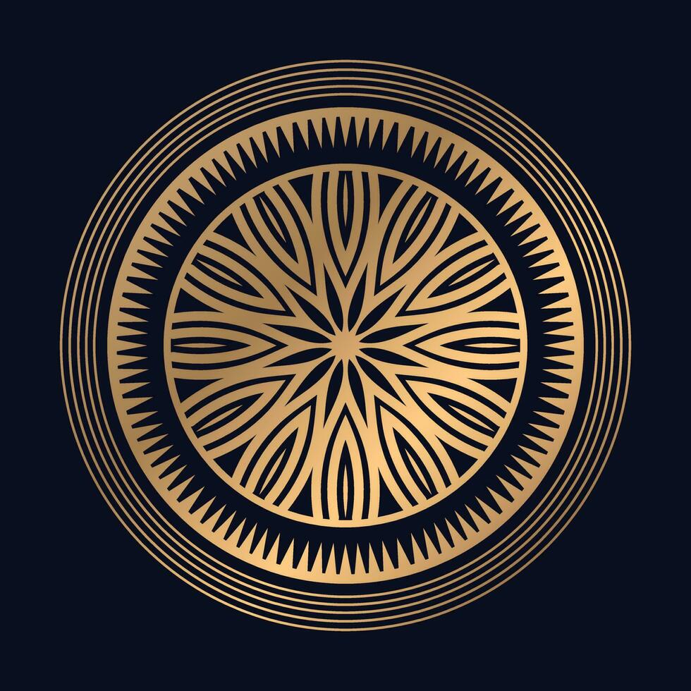 Golden Arabic Pattern Mandala Design Vector Template