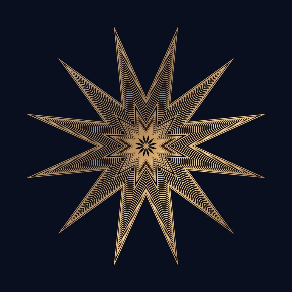 Golden Arabic Pattern Mandala Design Vector Template