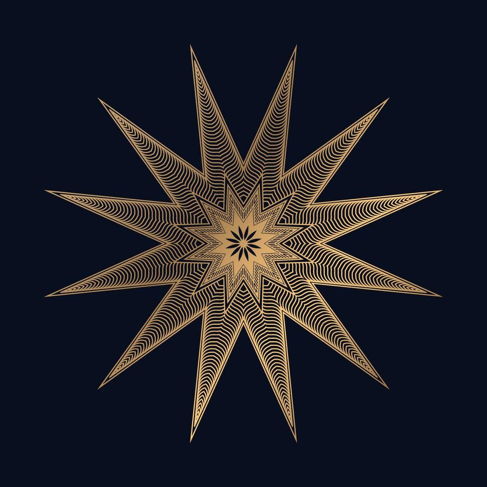 dorado Arábica modelo mandala diseño vector modelo