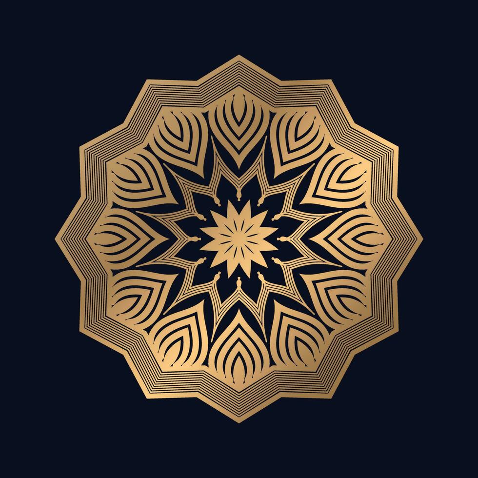 Luxurious mandala design with golden colorful vector Template