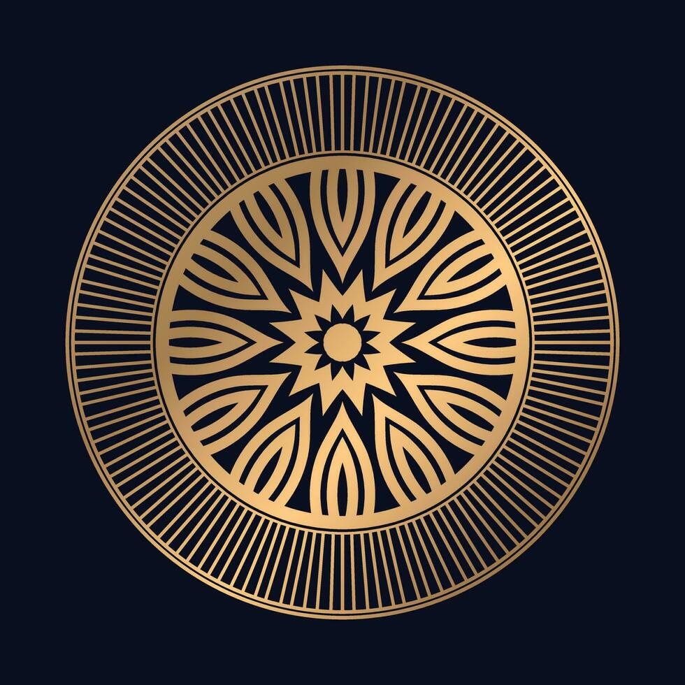 Golden Arabic Pattern Mandala Design Vector Template