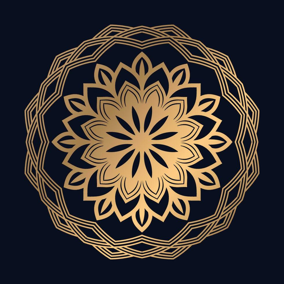 Luxurious mandala design with golden colorful vector Template