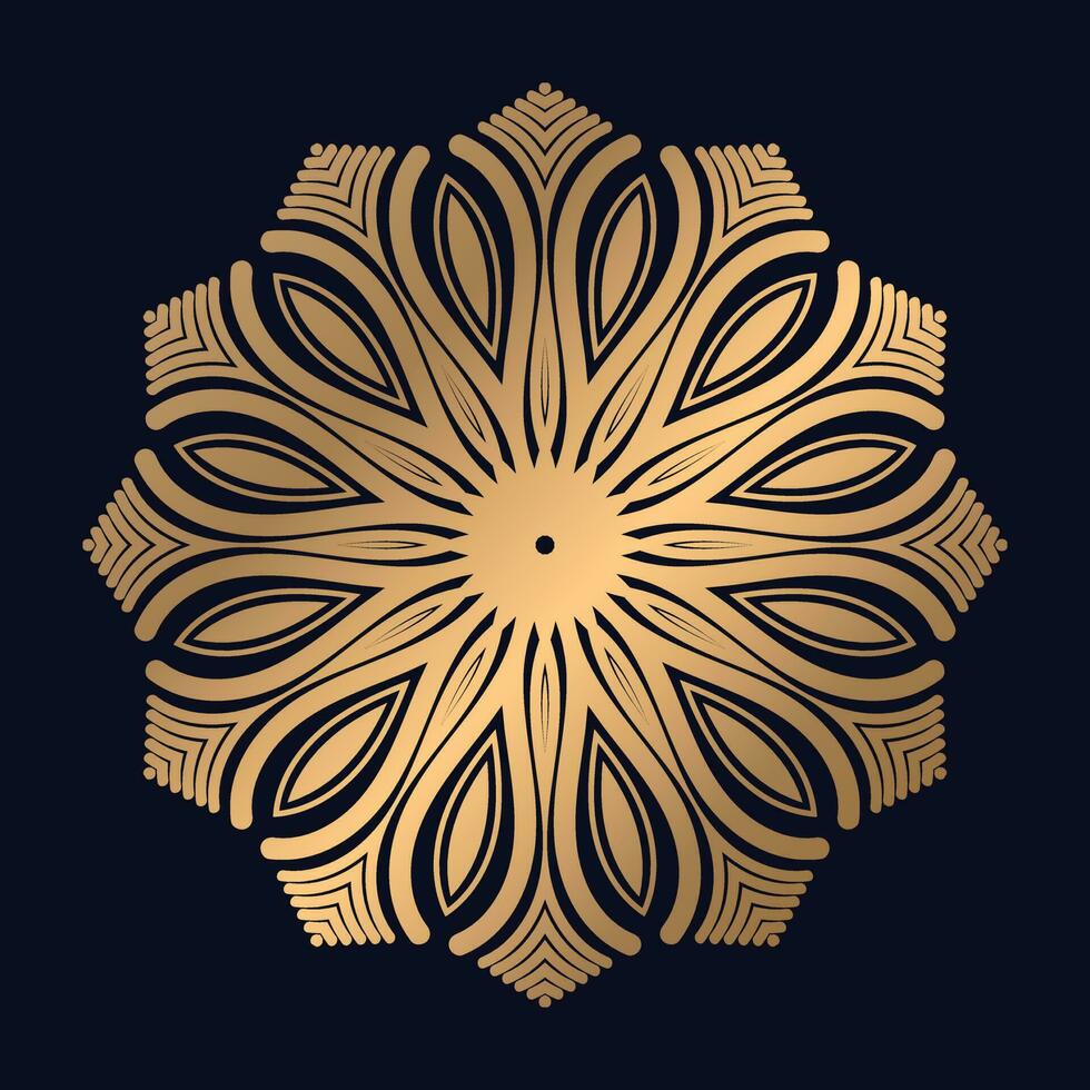Golden Arabic Pattern Mandala Design Vector Template