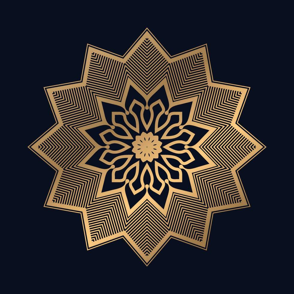 Golden Arabic Pattern Mandala Design Vector Template