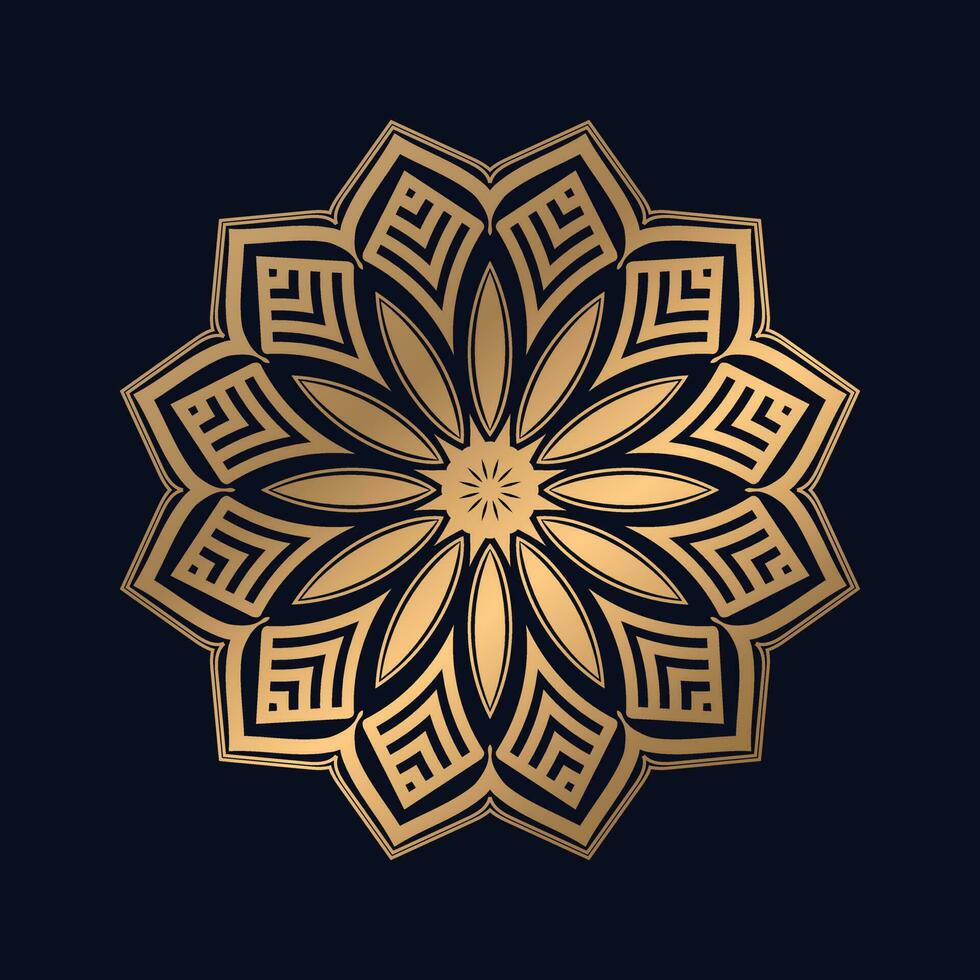 Golden Arabic Pattern Mandala Design Vector Template
