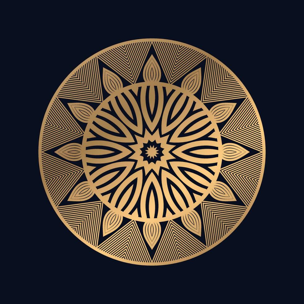 Golden Arabic Pattern Mandala Design Vector Template