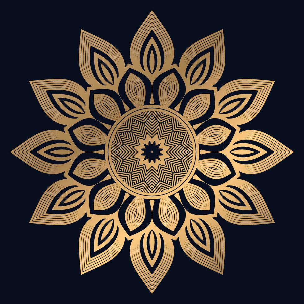 Golden Arabic Pattern Mandala Design Vector Template