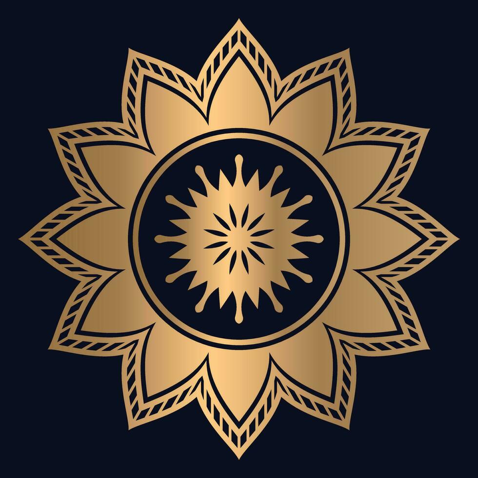 Golden Arabic Pattern Mandala Design Vector Template