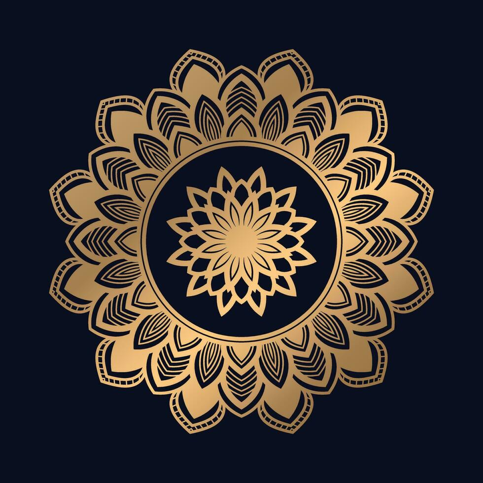 Luxurious mandala design with golden colorful vector Template