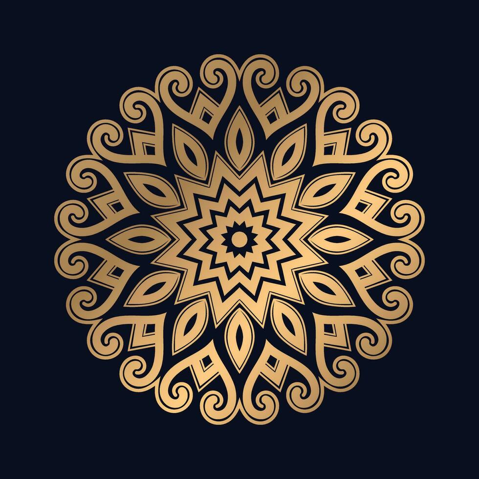 dorado Arábica modelo mandala diseño vector modelo