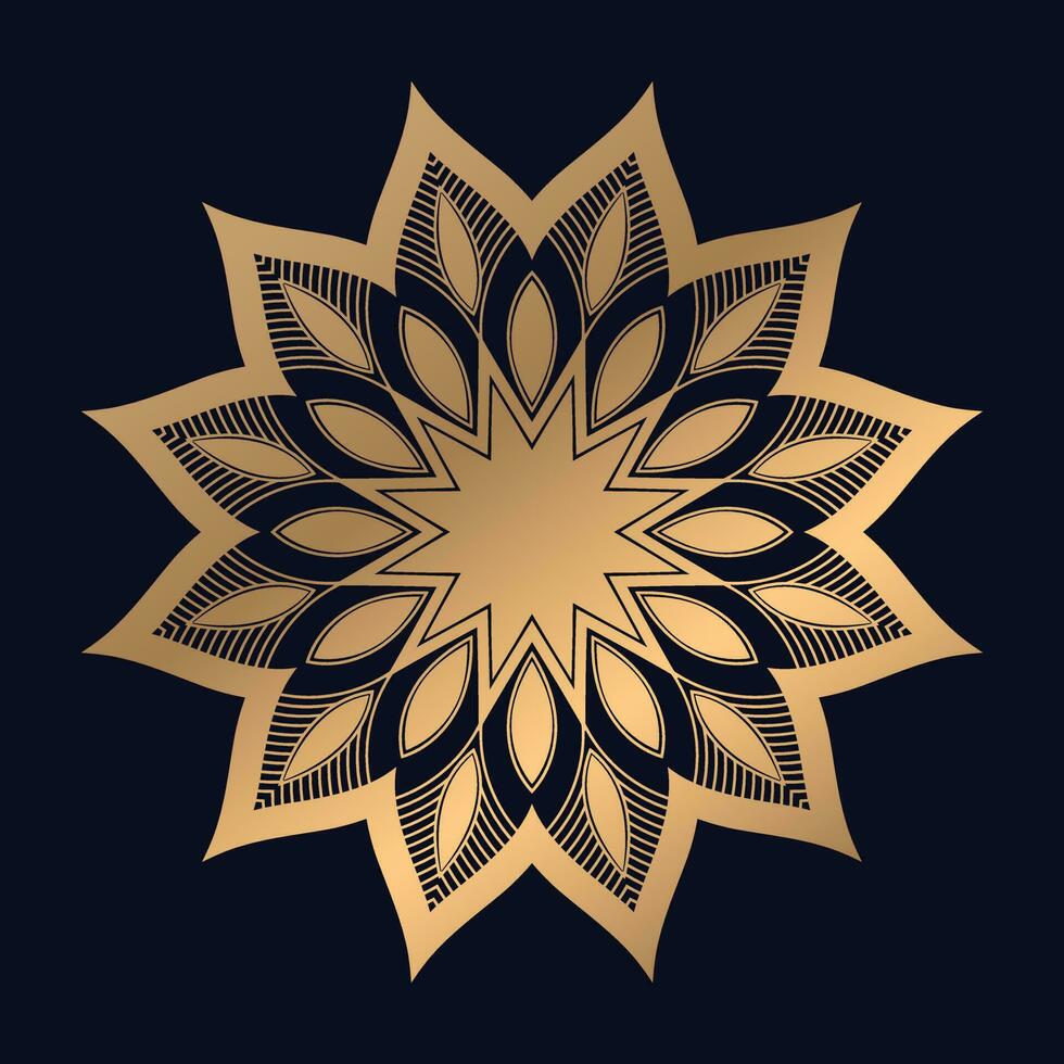 Golden Arabic Pattern Mandala Design Vector Template
