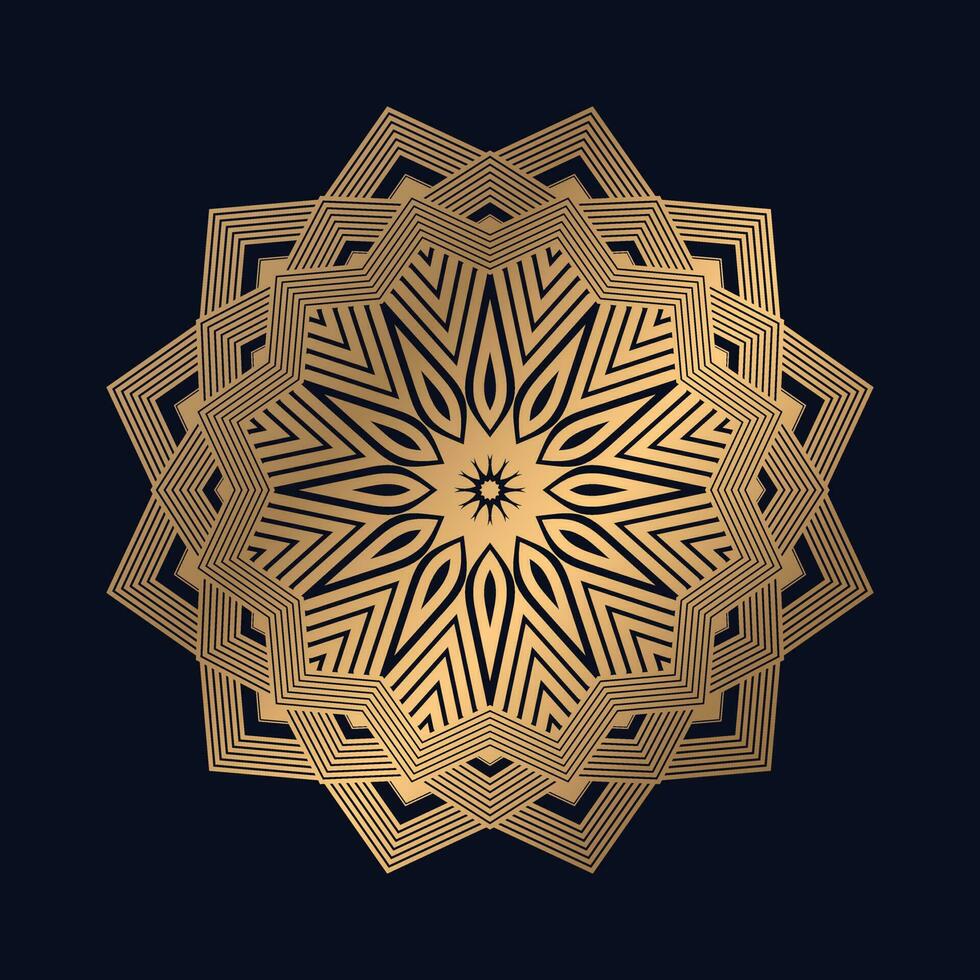 Luxurious mandala design with golden colorful vector Template