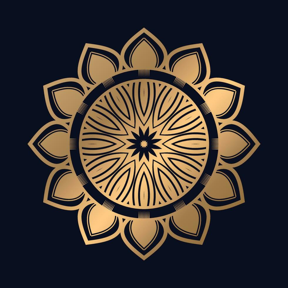 Golden Arabic Pattern Mandala Design Vector Template