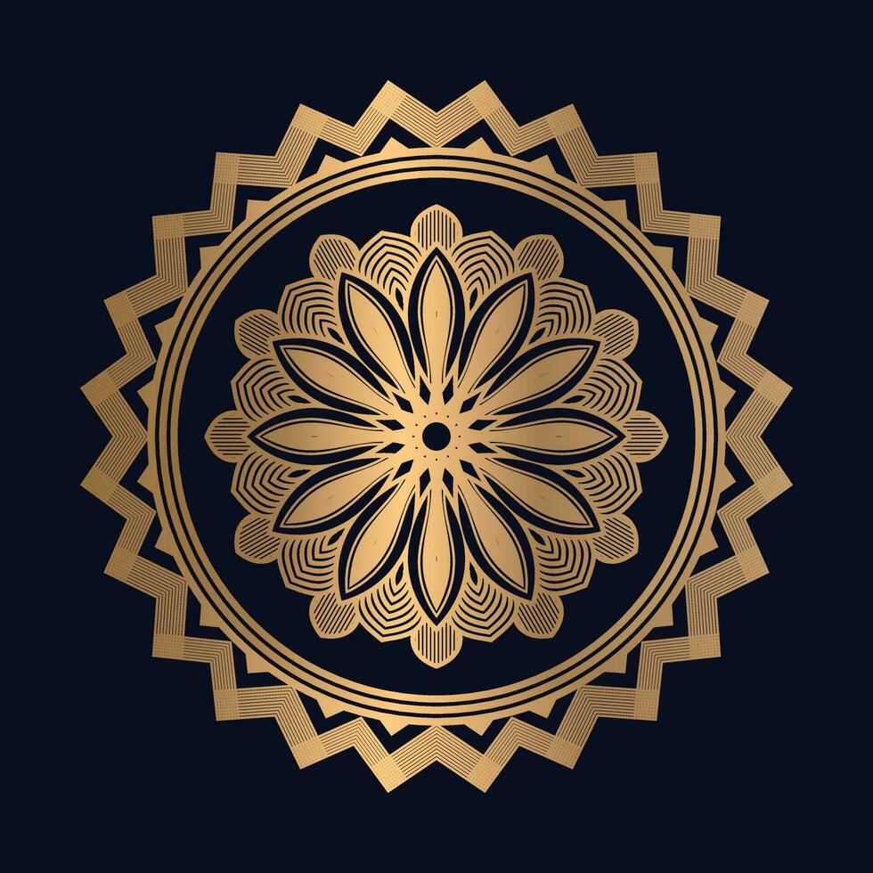 Luxurious mandala design with golden colorful vector Template