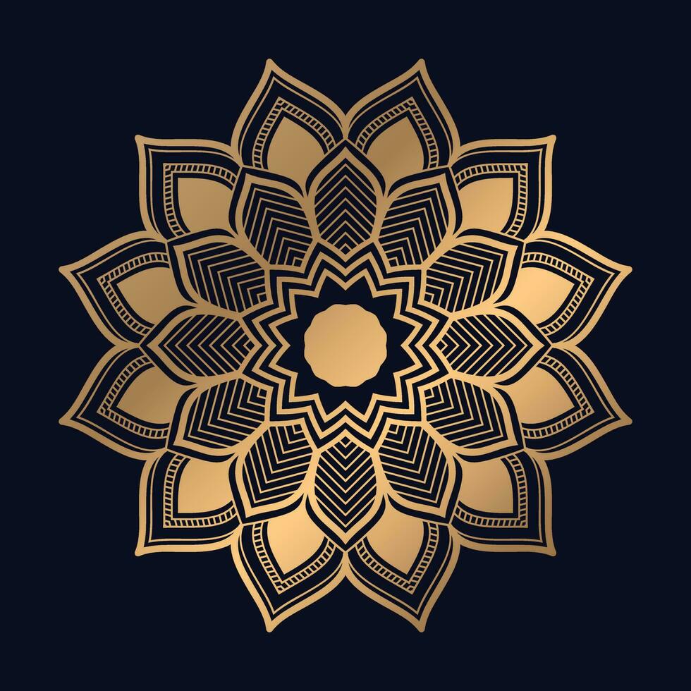 Golden Arabic Pattern Mandala Design Vector Template