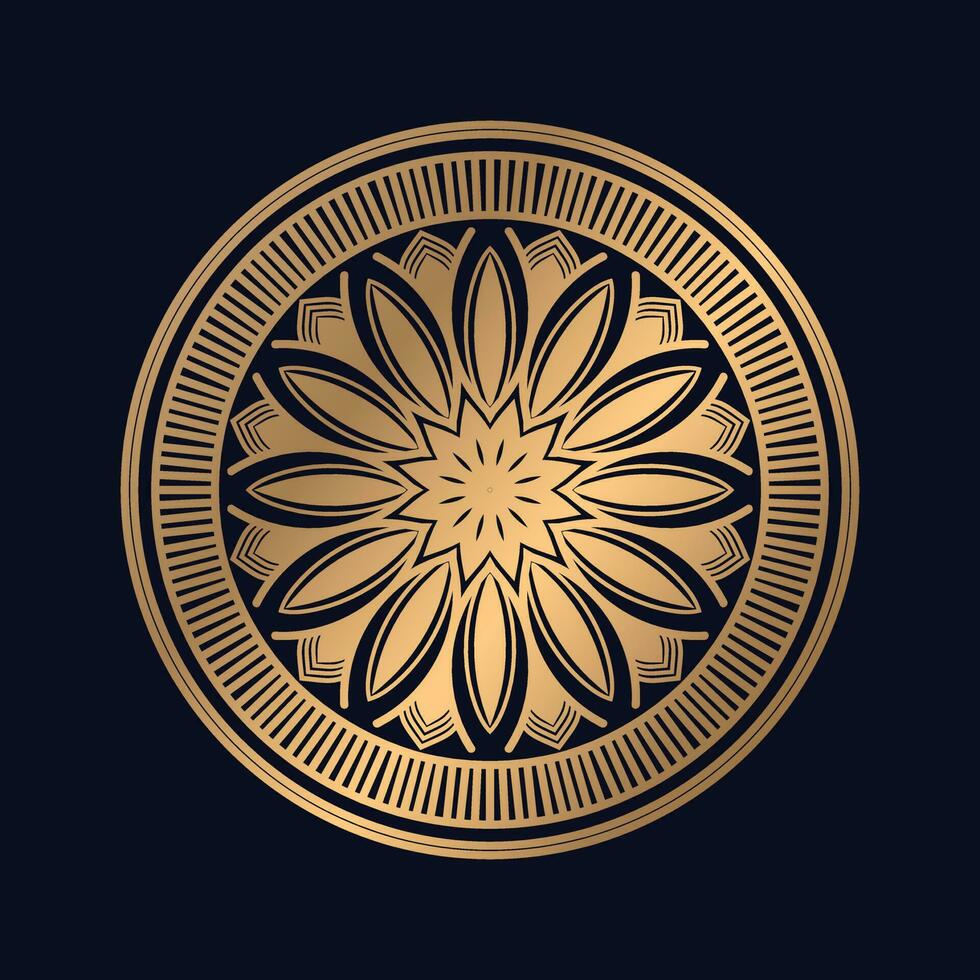 Golden Arabic Pattern Mandala Design Vector Template
