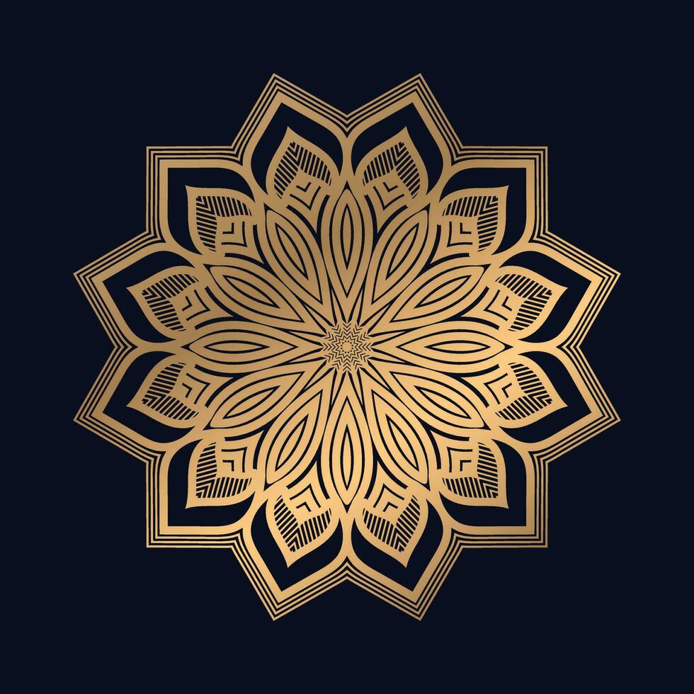 Golden Arabic Pattern Mandala Design Vector Template